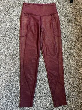 Victoria Sport Shimmery Burgundy High-Waist Leggings
